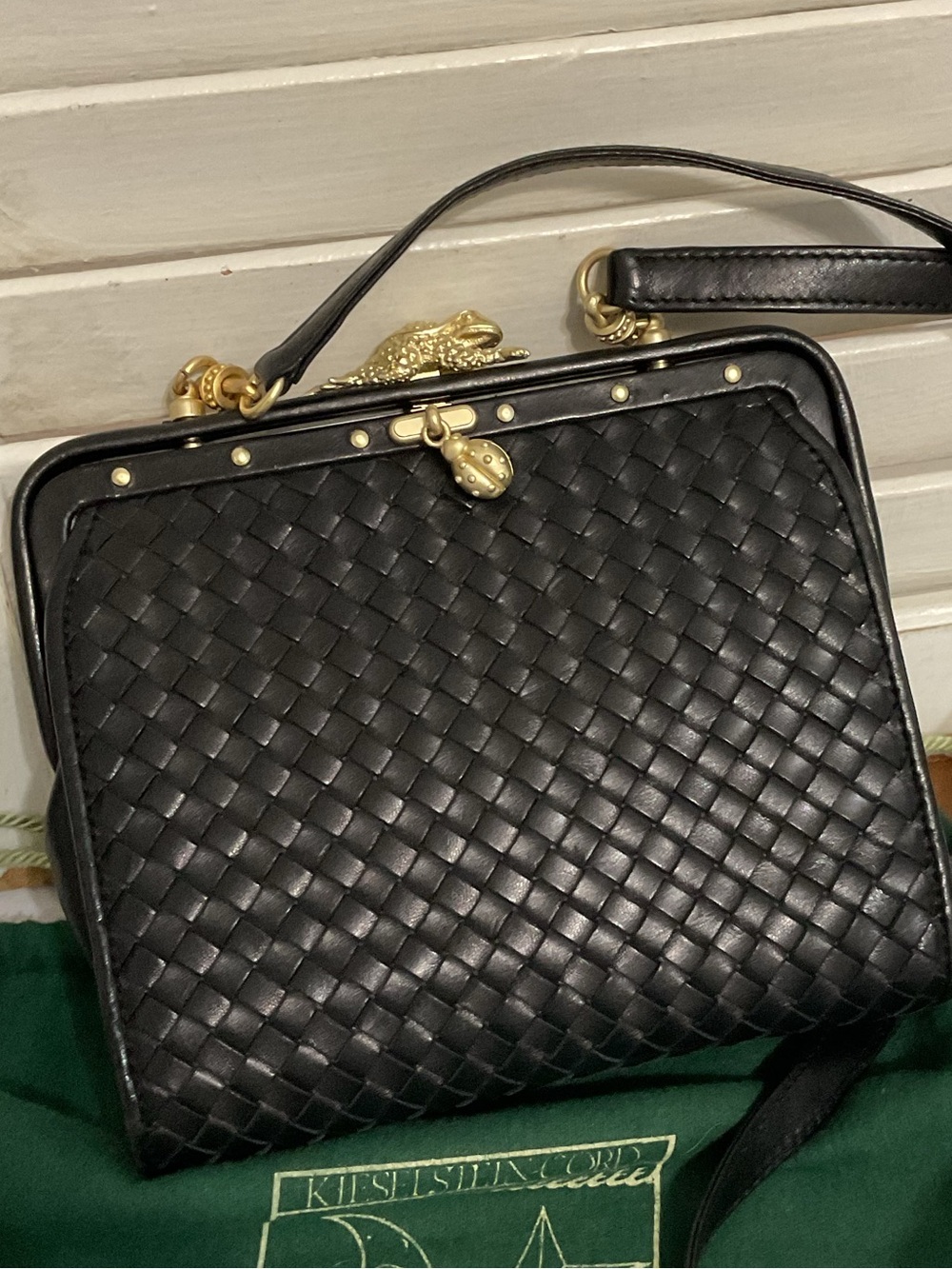 Barry Kieselstein Cord Woven Leather Frame Bag
